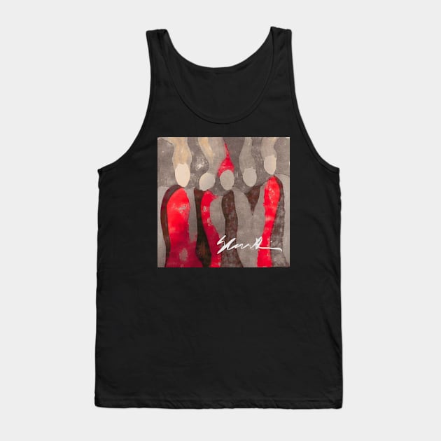 Women in Gray and Red Tank Top by Sarah Curtiss